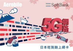 日本5G極速最高規格上網吃到飽SIM卡-Softbank (B)